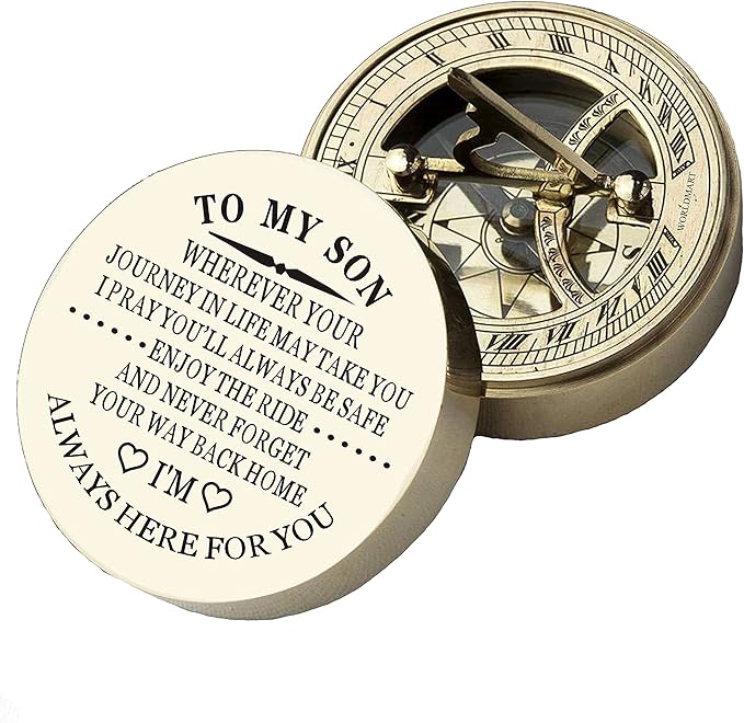 Personalized Compass, Gift for Son, to Our Son, Mom to Son, Dad to Son, Boyfriend, for Customized Compass