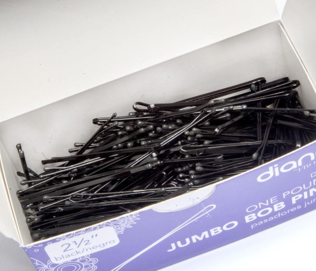 Diane 2.5” Large Black Bobby Pins for Women, Girls, Hairdressing, Salon, Hair Pins with Ball Tips for Securing Updos, Flyaways, 1lb Pack, (Approximately 250 Pins)