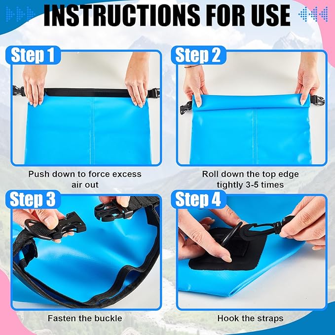 Aliceset 2 Pcs Waterproof Dry Bag 20L/10L Floating Dry Backpack Bags for Travel Pack Waterproof Backpack for Kayaking Rafting Boating Swimming Hiking Fishing(10 L)