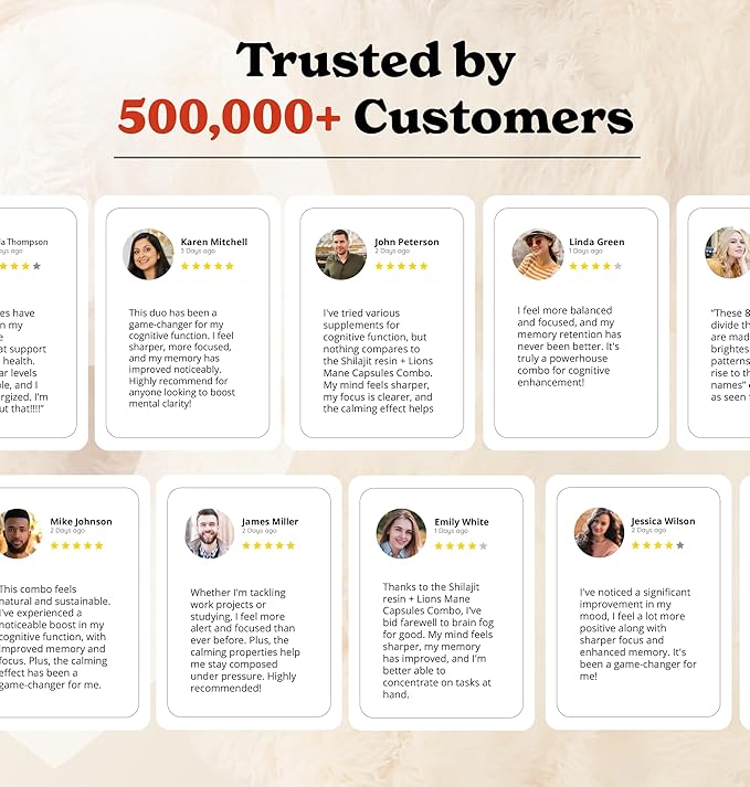 Lions Mane Mushroom Capsules | Nootropic Brain Booster | 15:1 Extract for Overall Health and Fitness | 30% Polysaccharides | Pack of 2