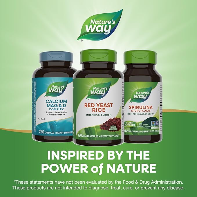 Nature's Way Red Yeast Rice, Traditional Support*, 120 Vegan Capsules