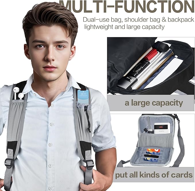 35L Foldable Waterproof Backpack For Outdoor Sports Travel Inside Wet Clothes Compartment Packable For Multiple