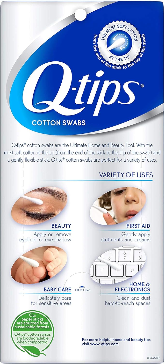 Q-Tips Cotton Swabs | 100% Cotton | Hygiene & Beauty Care | 750 Count