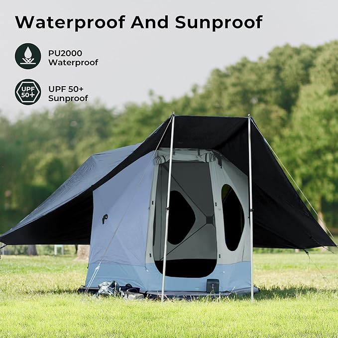 ACACIA Canopy 2-3 Person for Space Acacia Camping System, PU2000 Waterproof Camping Tarp for 4 Season Camping, UPF50+ Sunproof Tent Tarp with 2 Telescoping Poles, Carry Bag, Star Night