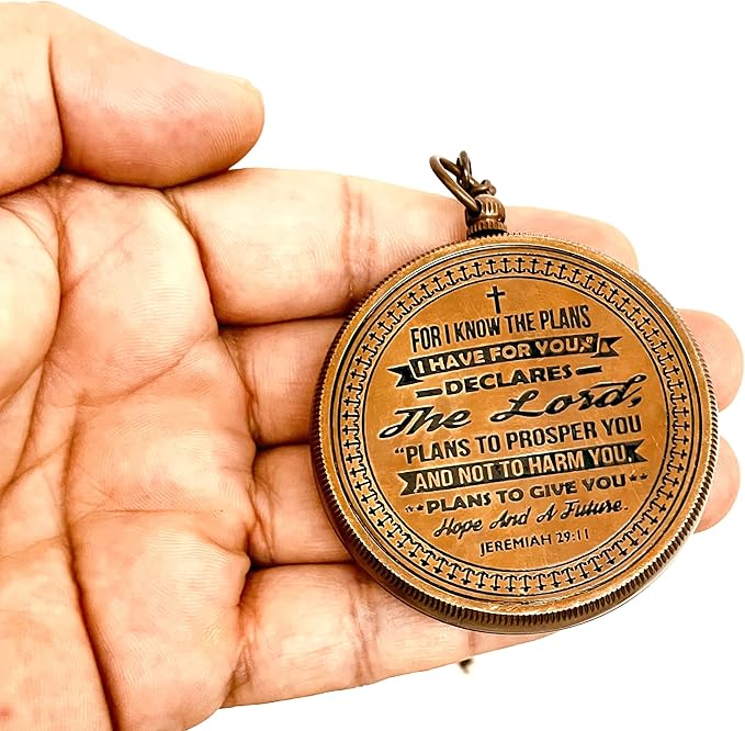 Religious Gifts for Men Engraved Compass for I Know The Plans -God, Camping Compass Christian Gifts Catholic Boys Girls Baptism Communion Inspirational Graduation Gifts