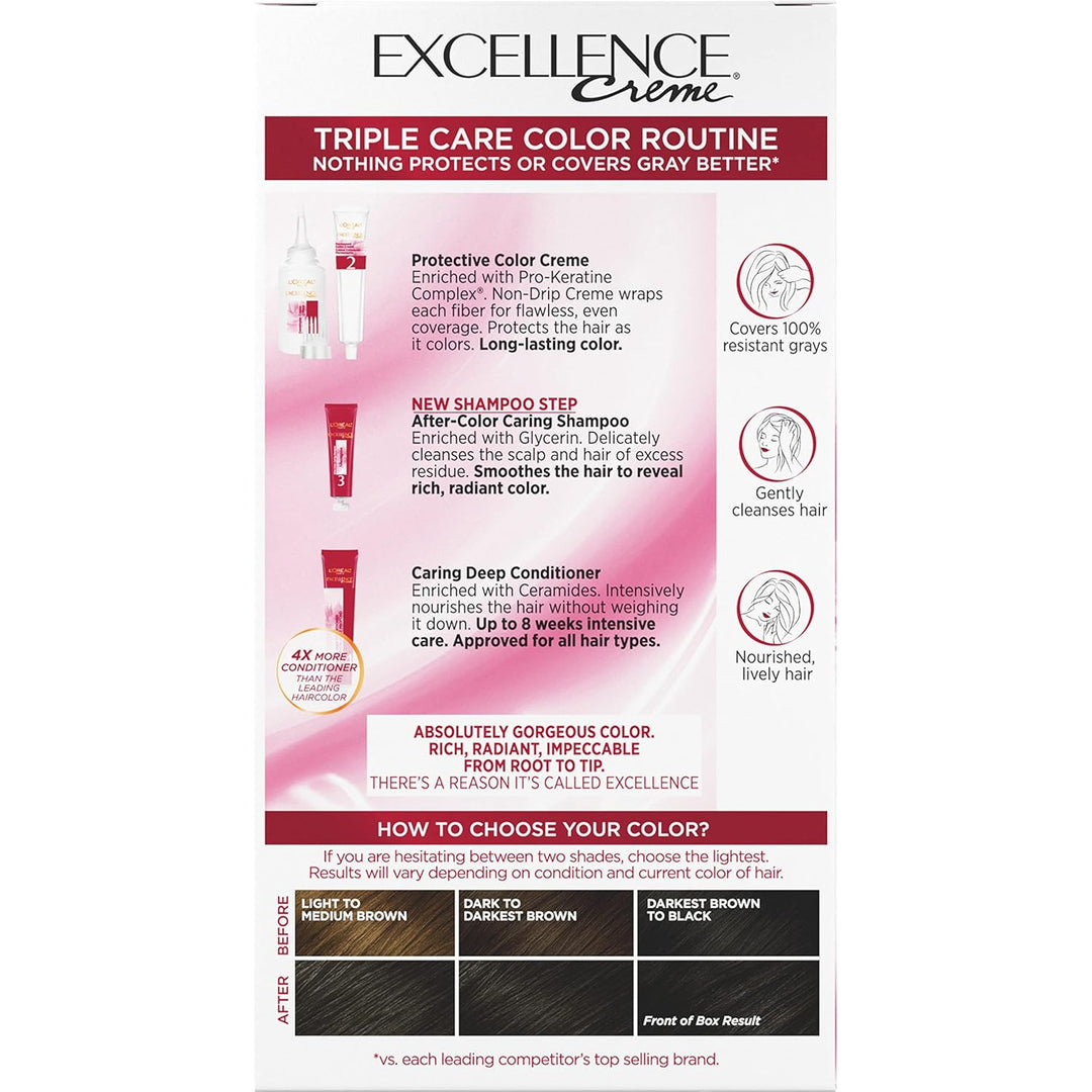 5RB Medium Reddish Brown Hair Color | L'Oreal Paris Excellence Creme – 8 Weeks Gray Coverage