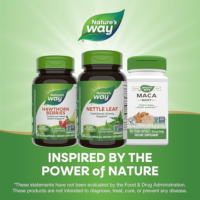 Nature's Way Nettle Leaf, Traditional Urinary Support*, 870 mg per 2-Capsule Serving, Non-GMO Project Verified, Vegan, 100 Capsules (Packaging May Vary)