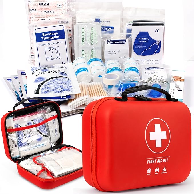 300pcs Professional First Aid Kit, Travel Trauma Emergency Kit with Basic First Aid Supplies and Survival Kit, Portable EVA Medical Kit for Backpacking, Home, Car, Climbing, Camping
