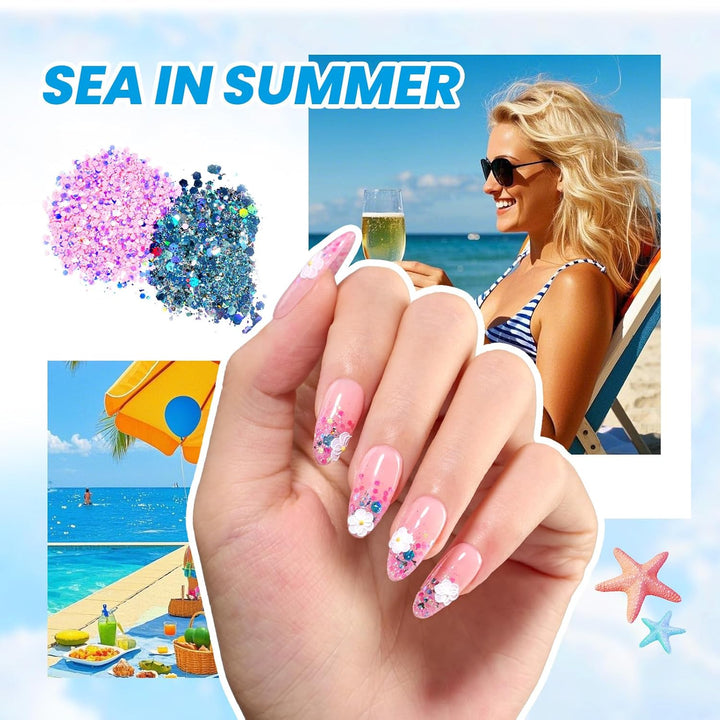 Beetles 23-Pc Glitter Gel Nail Polish Set | Brown, Pink, Blue, Green | UV Soak Off