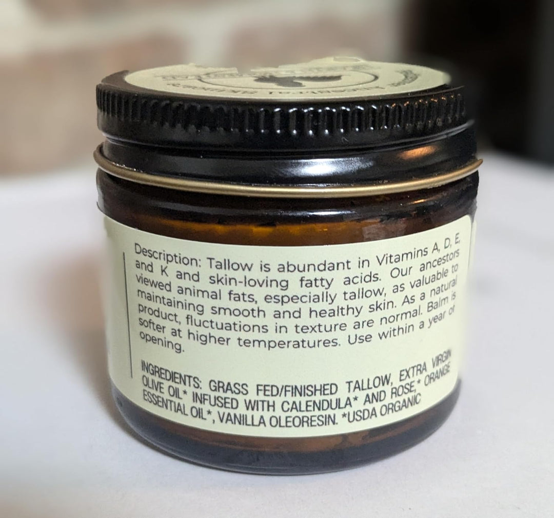Handmade Tallow Balm | Fragrance-Free & Nourishing | 1.3 Oz Butter Almond