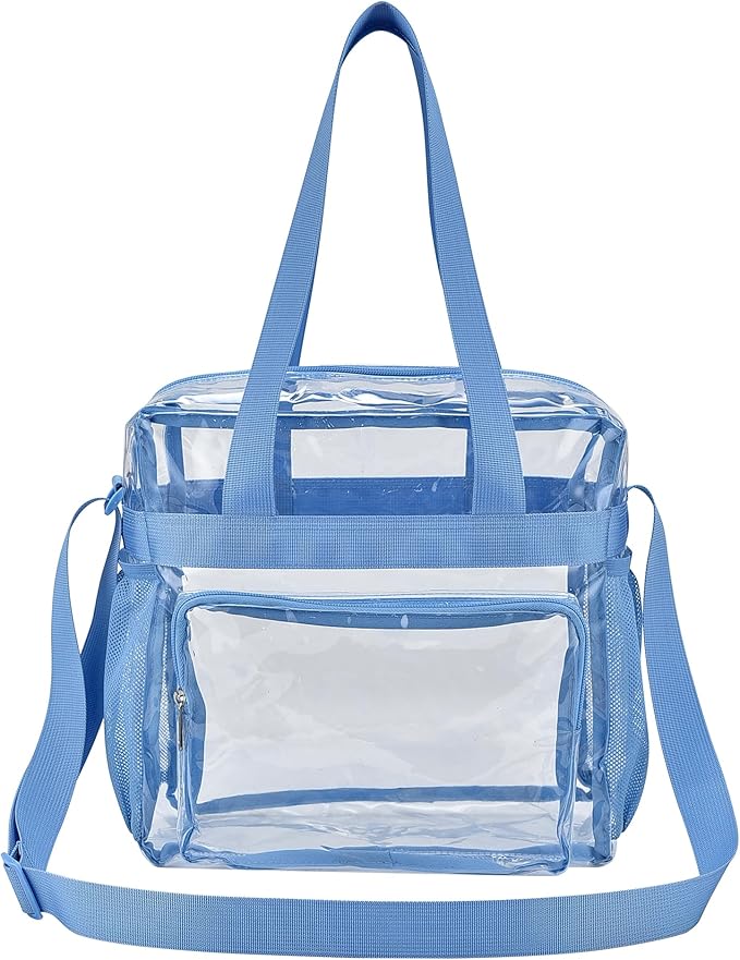 USPECLARE Clear Tote Stadium Approved, Security Travel & Gym Clear Bag for Work Sports Games Concerts
