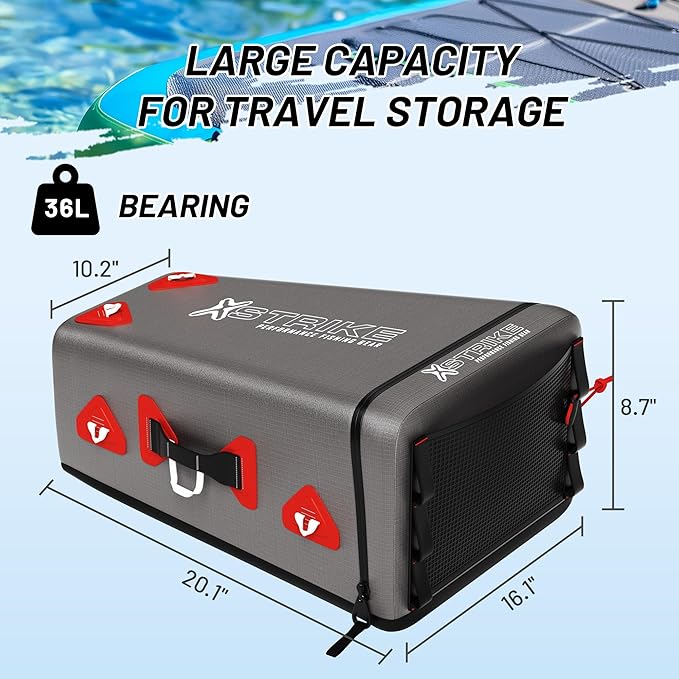 X-Strike Waterproof Duffel - Large Capacity Travel Dry Bag, Heavy Duty with Durable Straps & Handles, Portable for Travel, Camping, Kayaking, Fishing, Boating - 34L