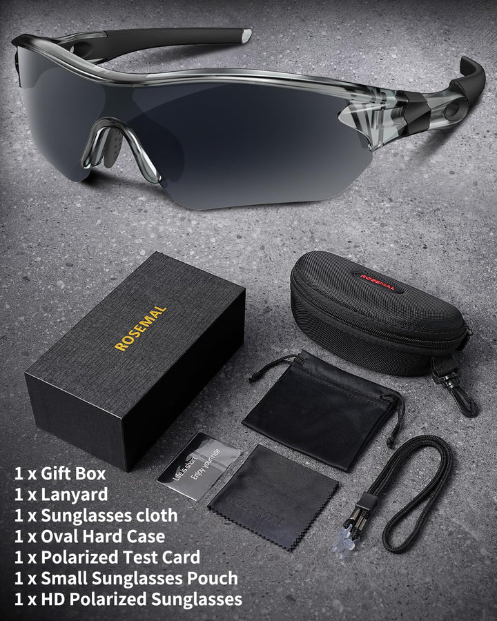 Polarized Sports Sunglasses for Men Women Youth Baseball Running Fishing Tennis Golf Cycling Driving Motor TAC UV400 TR90