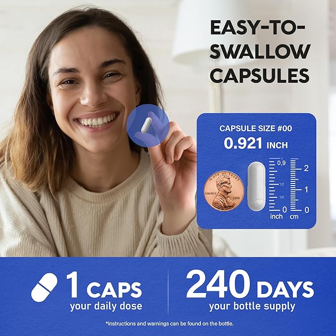 Magnesium Glycinate 500 mg - Chelated Supplement - 98% High Absorption - Support for Sleep, Muscle & Heart Health - Made in USA, Lab Tested & Non-GMO - 240 Capsules