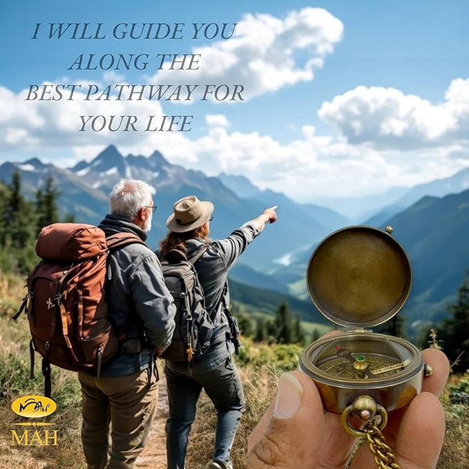 Bible Verse Brass Compass – “Be Strong and Courageous” (Joshua 1:9) | Christian Gift for Graduation, Baptism, Confirmation – Religious Keepsake for Boys, Girls, Teens, Men, Pastors & Church Events