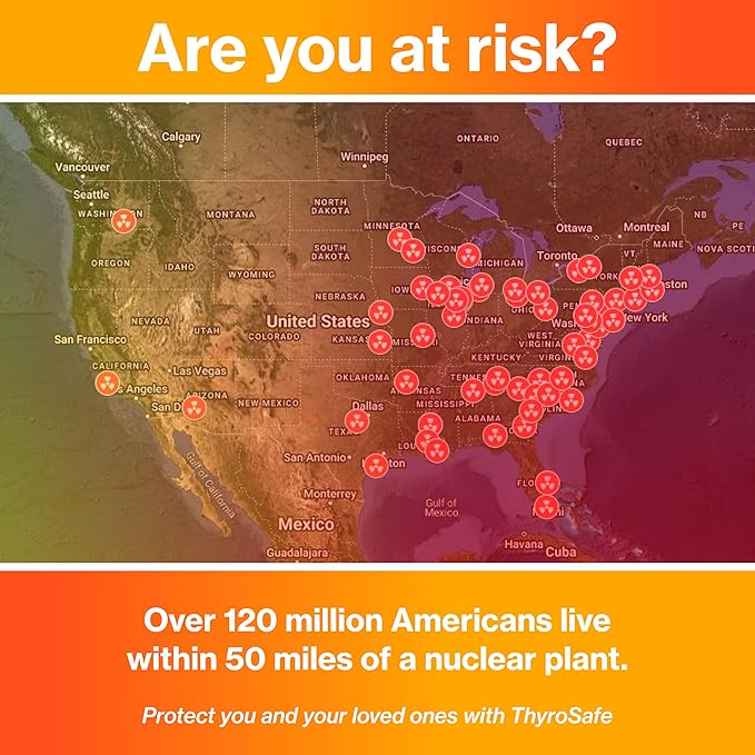 65mg Potassium Iodide Tablets (40 Pack) - Protects Your Thyroid from Nuclear Radiation Exposure