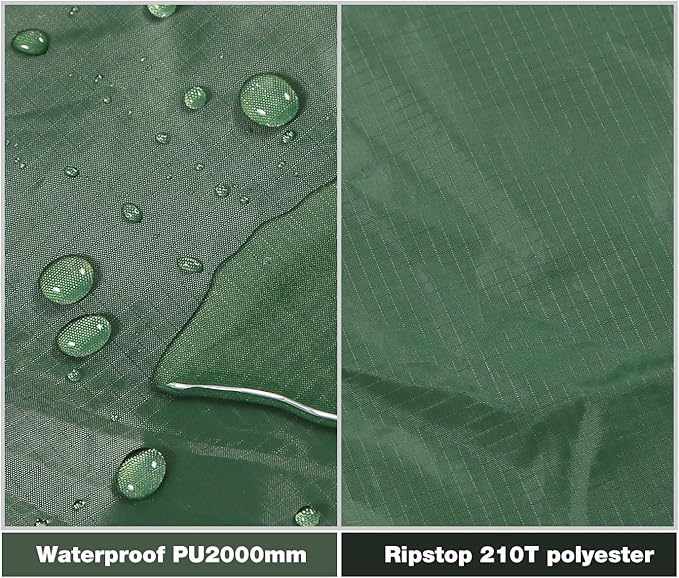 REDCAMP Hammock Rain Fly Camping Tarp Waterproof, 10x10ft Lightweight Backpacking Rain Tarp Shelter for Hiking Outdoor, Green