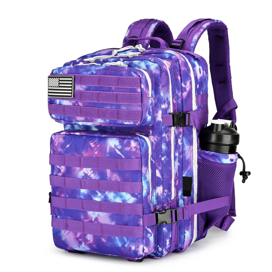 Lovelinks21 25L Tactical Backpack Military Tactical Backpack for Men and Women Small Assault Pack Outdoor Travel Hiking Camping Rucksack with Molle Webbing (Purple Camo)