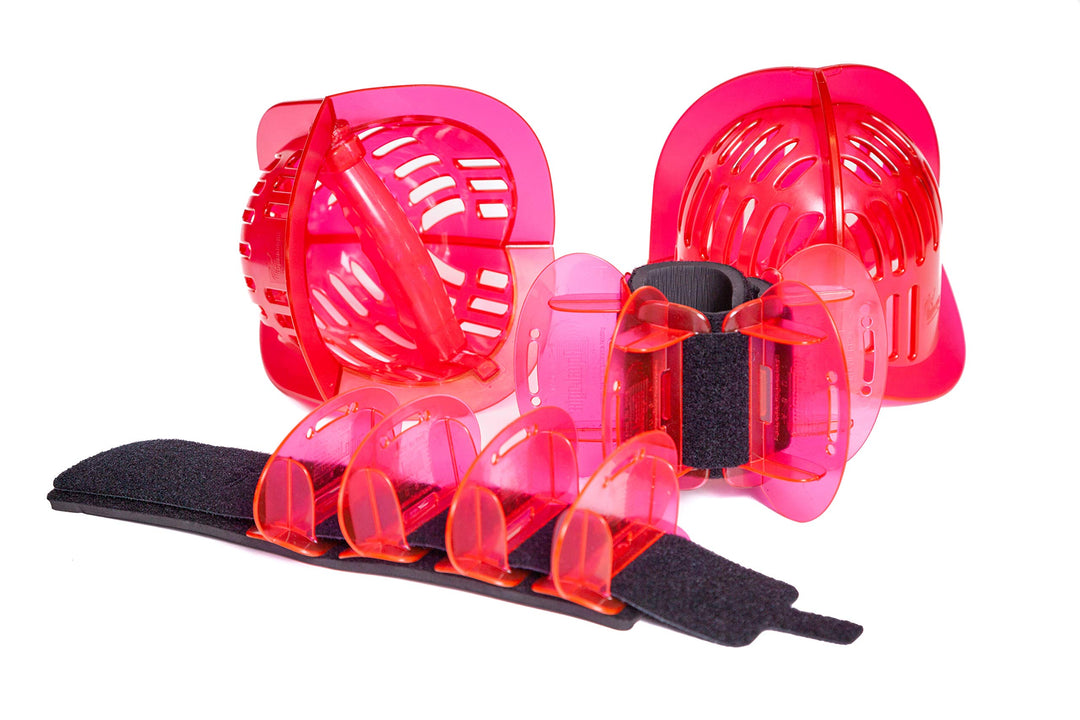 AquaLogix Total Body Water Weights Bundle, Polycarbonate Upper Body Bells & Padded Lower Body Fins, Pool Exercise Equipment, Water Aerobics, Colors Indicate Resistance Level (Pink = Medium)