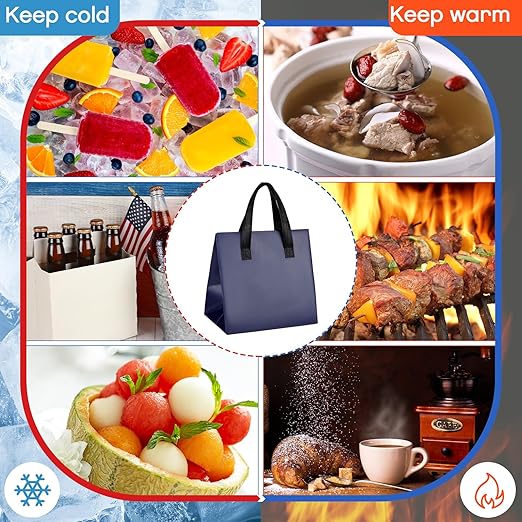 50 Pcs Insulated Take Away Bags Bulk Thermal Insulation Food for Coffee Milk Tea Hot Cold Food Fresh Seafood Cooler Pizza Delivery Bags for Catering Restaurant Grocery (Colorful)