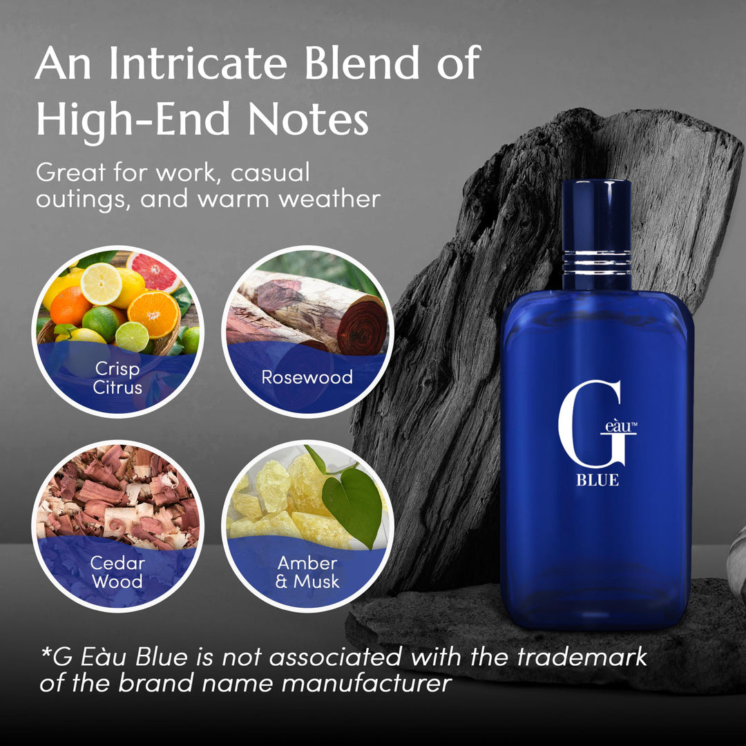 PB ParfumsBelcam G Eau Blue, Eau de Toilette Spray, Our version of a Designer. 3.4 Fl.Oz.