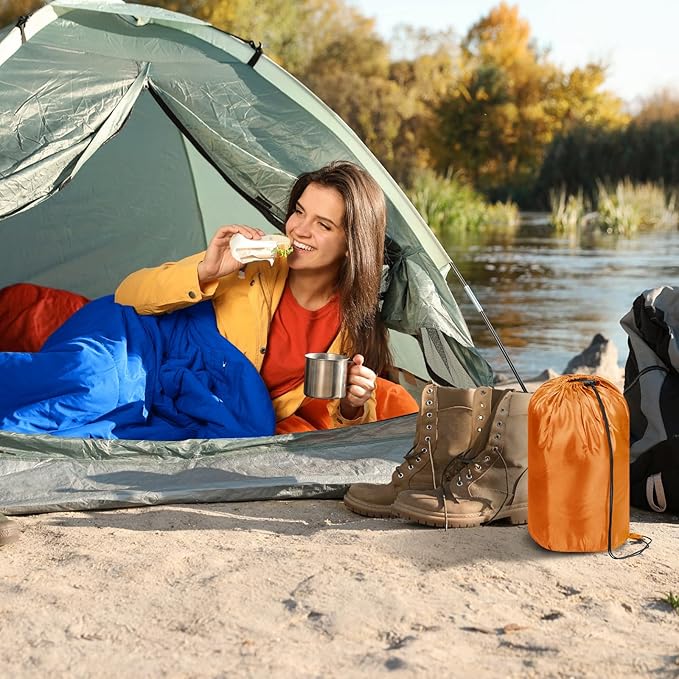 Tudomro 2 Pcs Camping Sleeping Bag for Adults, Lightweight Packable Waterproof Camping Gear Equipment to Keep Warm for Spring Summer Fall Indoor Outdoor Backpacking Hiking Travel
