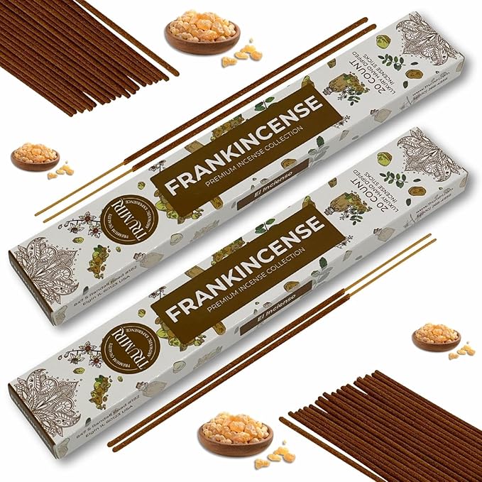 Frankincense Incense Sticks - Incienso de Iglesia - Total 40 Insence-Sticks - Dual Pack of 20 Insense - for Catholic Church Prayer - Inscents - Natural Non Toxic Ingredients - Incents - Incence