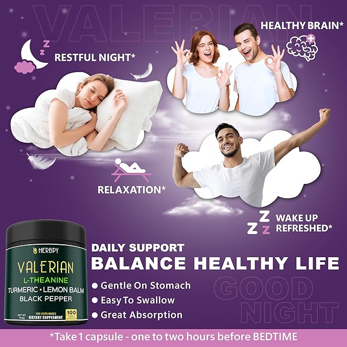 Bundle 5in1 Valerian Root Supplement 100 Count & 6in1 Myo-inositol & D-Chiro Inositol Supplement for Women 120 Count - Support Restful Night, Relaxation, Heart & Overall Health