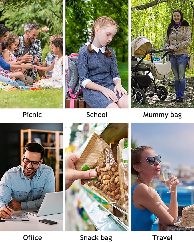 Yookee Home Neoprene Lunch Bag for Men, Black with Pocket, 12.5"L x 6.5"W x 12.5"H