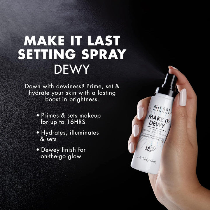 Milani Setting Spray & Primer 2-Pack | Hydrating Niacinamide & Matte Charcoal