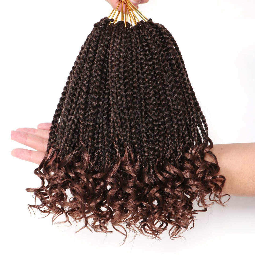 Urnice 7 Packs 10 Inch Crochet Box Braids Hair With Curly Ends Prelooped Goddess Box Braids Crochet Hair Braiding Hair Crochet