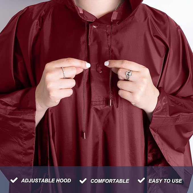 Heavy Duty Rain Poncho for Backpacking, Waterproof Lightweight for Adults, Military, Emergency, Camping, Men, Women