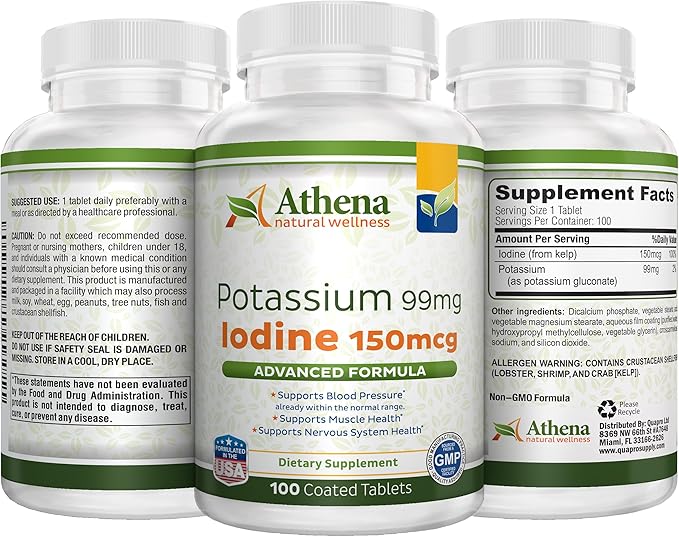 Potassium 99mg with Iodine 150mcg Supplement