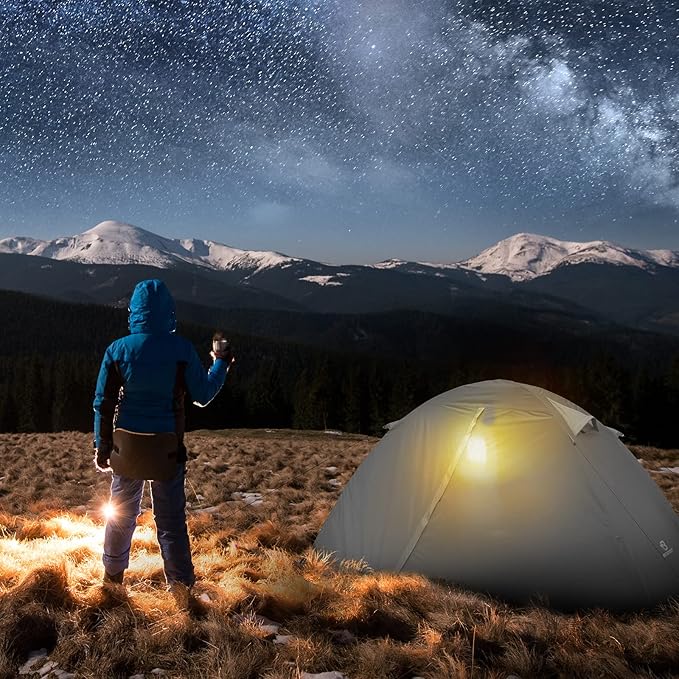 Bessport Camping Tent 1/2 Person Tent Waterproof Two Doors Backpacking Tent Easy Setup Lightweight for Outdoor, Hiking Mountaineering Travel