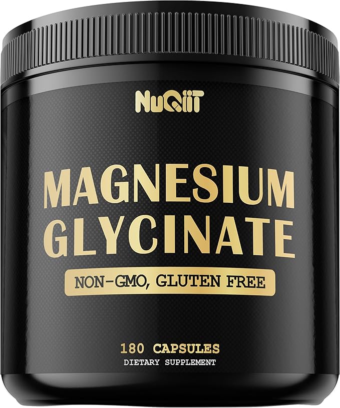 Magnesium Glycinate 500mg with 18% Pure Elemental Magnesium Compound Supplement - 180 Capsules - Powerful Benefits for Support Bone Health, Muscle Growth, Comfortable Mood & Heart Health