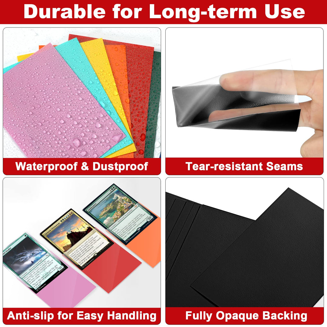 Ruby MTG Card Sleeves 200 Pack, Standard Card Sleeves Sturdy MTG Sleeves Matte Back Finish, Perfect Shuffling - Protect All Your Trading Cards Collectible Cards by Fabmaker, Never Tear