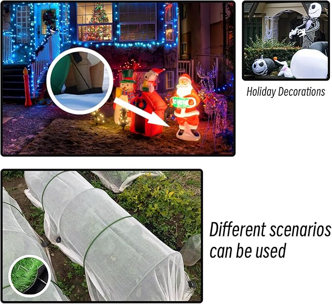 18 Pack Tent Stakes Pegs, 7’’ Metal Garden Stakes Spike, Tent Camping Pegs for Gardening & Canopies, Outdoor Christmas Decorations