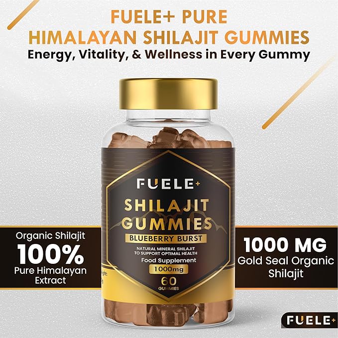 Shilajit Gummies - Shilajit for Men and Women, Himalayan Shilajit with 85+ Minerals, Energy Boosting & Immunity Support, High Strength 30000mg, Pure Shilajit Gummies - 1 Month Supply Per Bottle