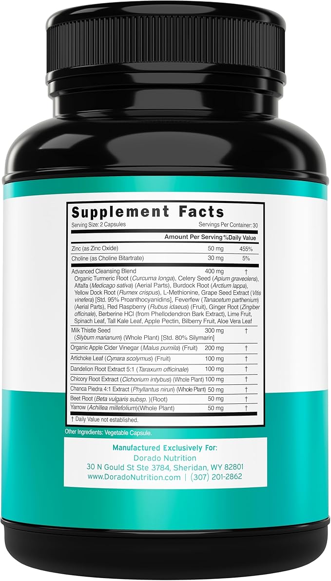 Liver Cleanse Detox & Repair 27 in 1 Formula - Milk Thistle, Dandelion Root, Turmeric, Artichoke Extract & More - Liver Detox Support Supplement - 3rd Party Tested, Vegan Safe & USA Made (60 Count)