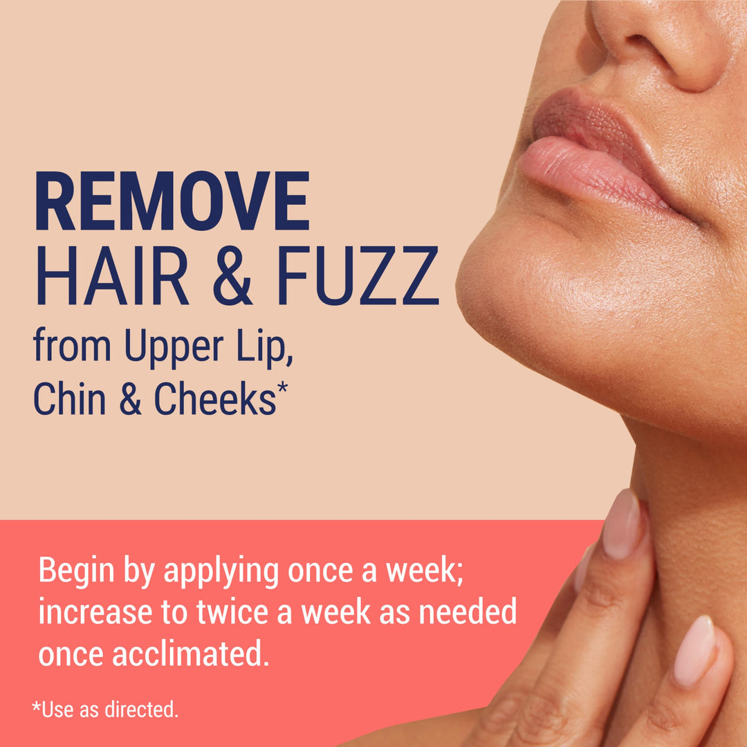 NAIR Prep & Smooth Face Exfoliating Depilatory Cream for Women - Effective Hair Removal for Smooth Skin with Hyaluronic Acid, 1.76 oz