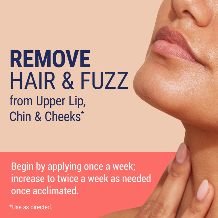 NAIR Prep & Smooth Face Exfoliating Depilatory Cream for Women - Effective Hair Removal for Smooth Skin with Hyaluronic Acid, 1.76 oz