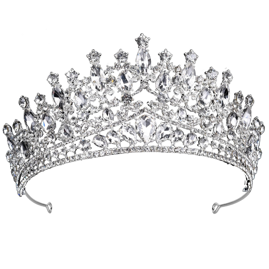 Shulashop Silver Wedding Tiara For Women, Crowns For Women Rhinestone Bridal Crown Princess Tiara Headband, Costume Party Access