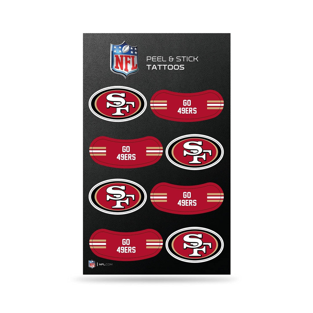 Rico Industries NFL Football San Francisco 49ers Peel & Stick Temporary Tattoos - Eye Black - Game Day Approved!
