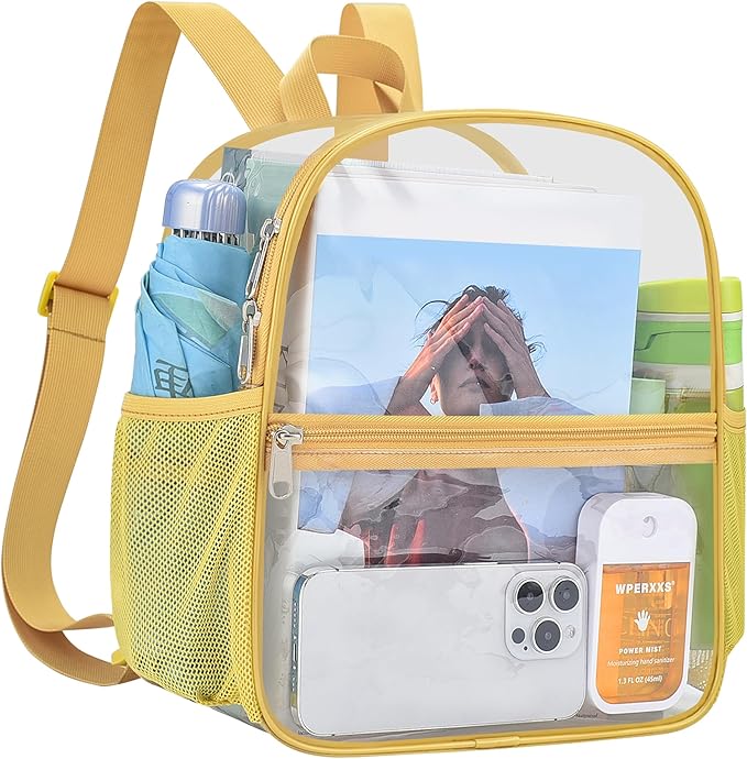 USPECLARE Clear Backpack Stadium Approved 12X11x6, Waterproof Clear Bag Stadium Backpack for Concert Work Sport Event