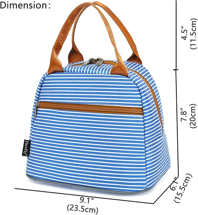 FlowFly Lunch Bag Tote Bag Lunch Organizer Holder Insulated Cooler Bag for Women/Men,Royal