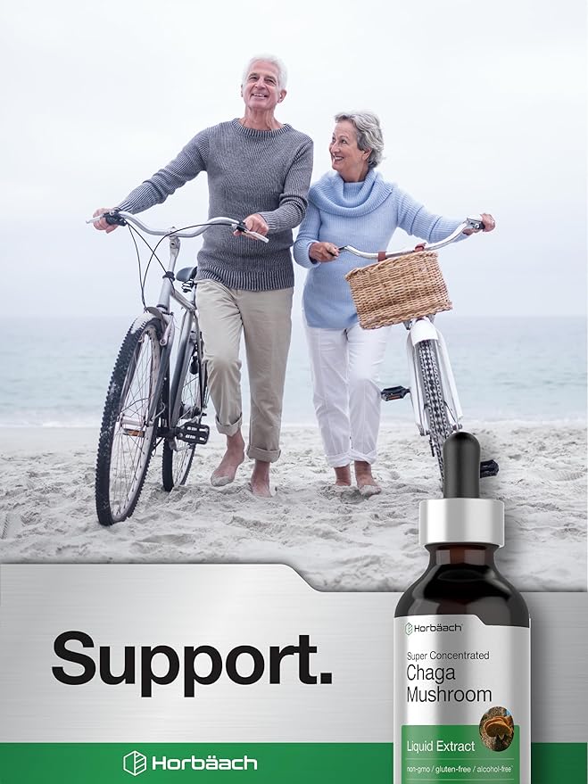 Horbäach Chaga Mushroom Liquid Extract | 2 Fl Oz | Vegetarian Tincture | Alcohol Free | Non-GMO, Gluten Free