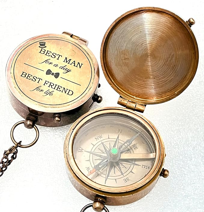 Best Man Gifts for Wedding Brass Compass I Best Man Proposal Gift -Best Man for a Day I Best Man Gift I Will You Be My Best Man Gifts (Best Man)