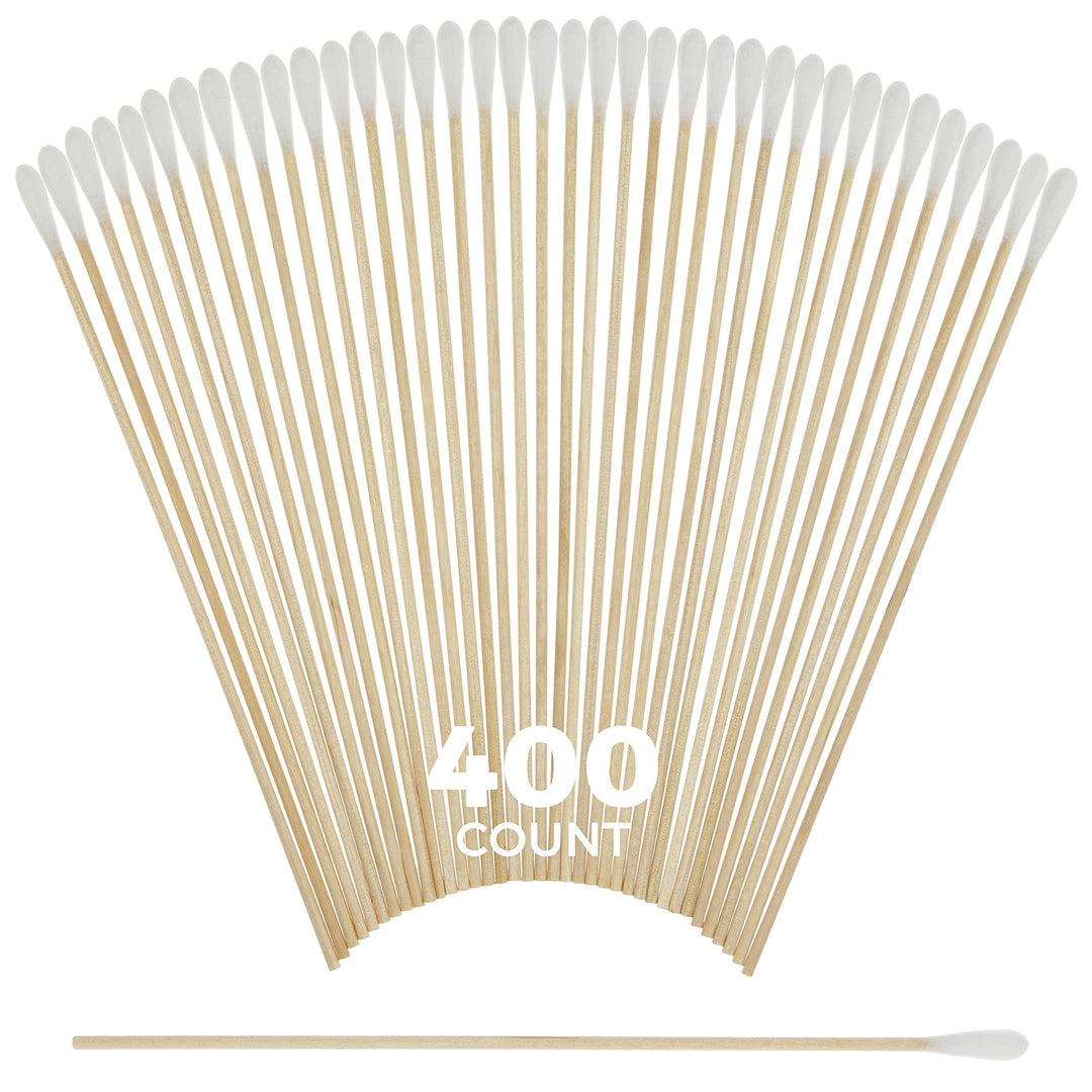 400 Pcs Long Cotton Swabs Tip Applicators With Wood Handle 6    Inch| 100% Biodegradable Cotton Buds |Cleaning With Wood Handle