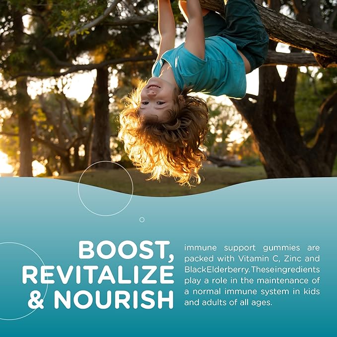 Zahler - Chapter One Immune Support Gummies for Kids with Vitamins C, Zinc & Black Elderberry (60 Flavored Gummies) Kosher Immunity Vitamin C & Elderberry Gummies for Kids & Adults - Made in USA