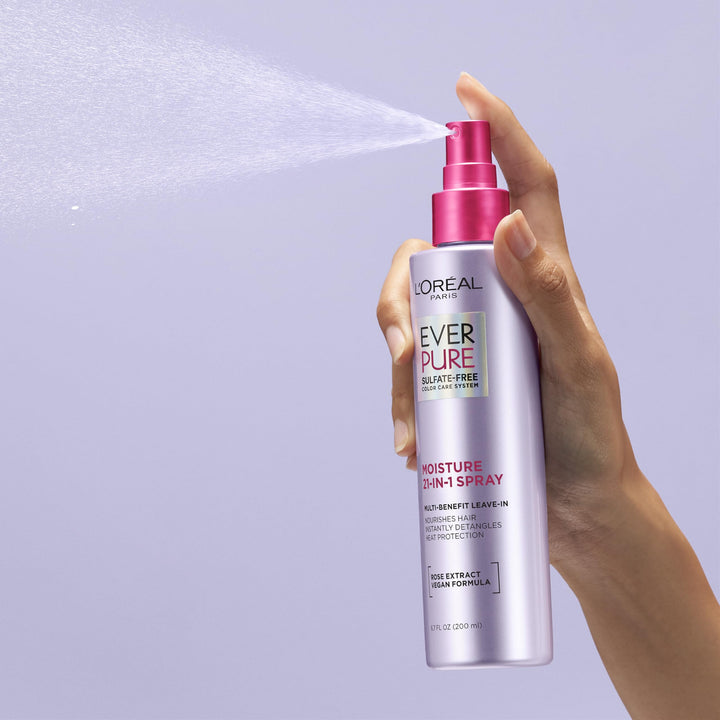 L'Oreal Paris Sulfate Free Moisture 21-in-1 Leave-In Conditioner for Dry Hair, EverPure, 6.7 fl oz